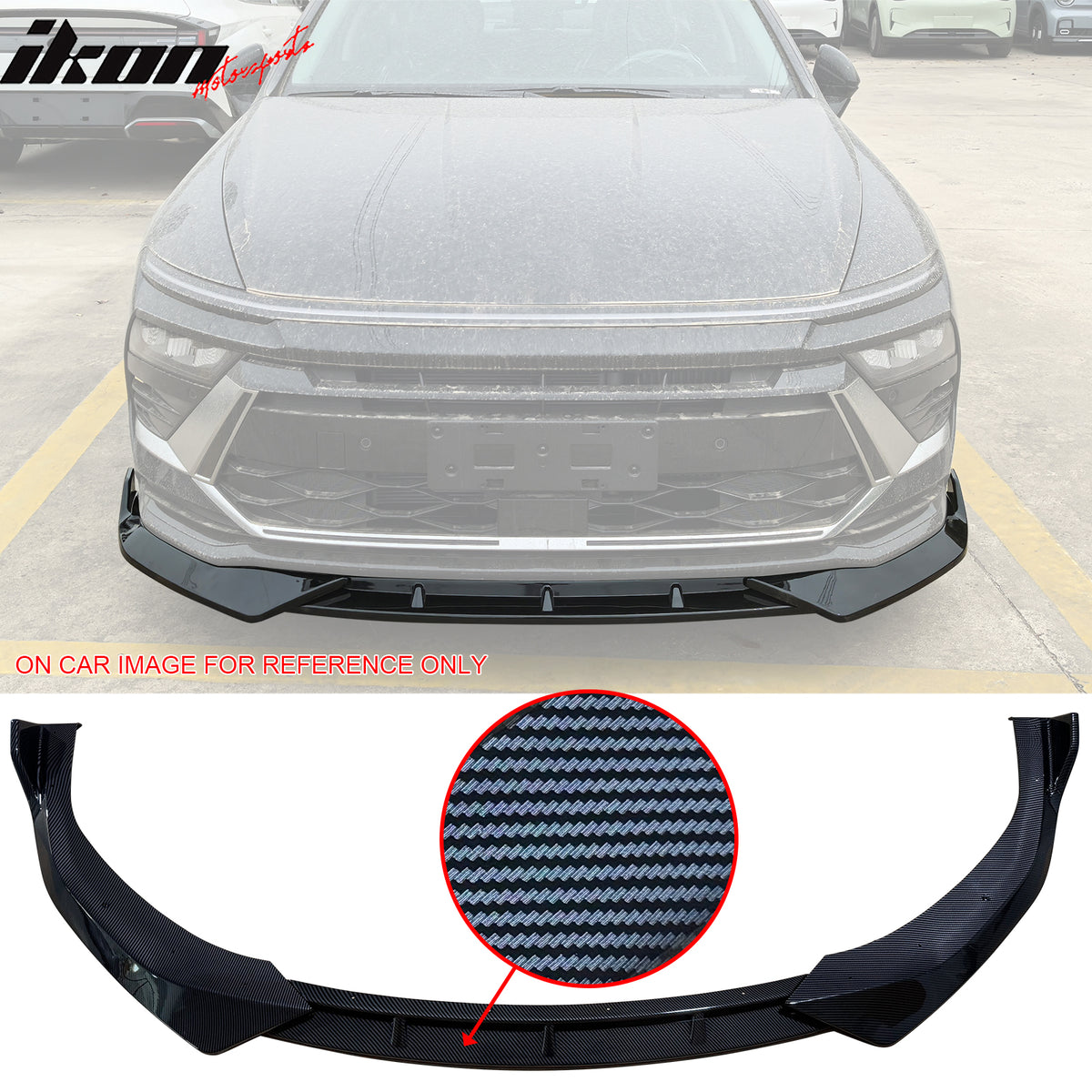 Fits 24-25 Hyundai Sonata IKON V1 3PCS Front Bumper Lip PP