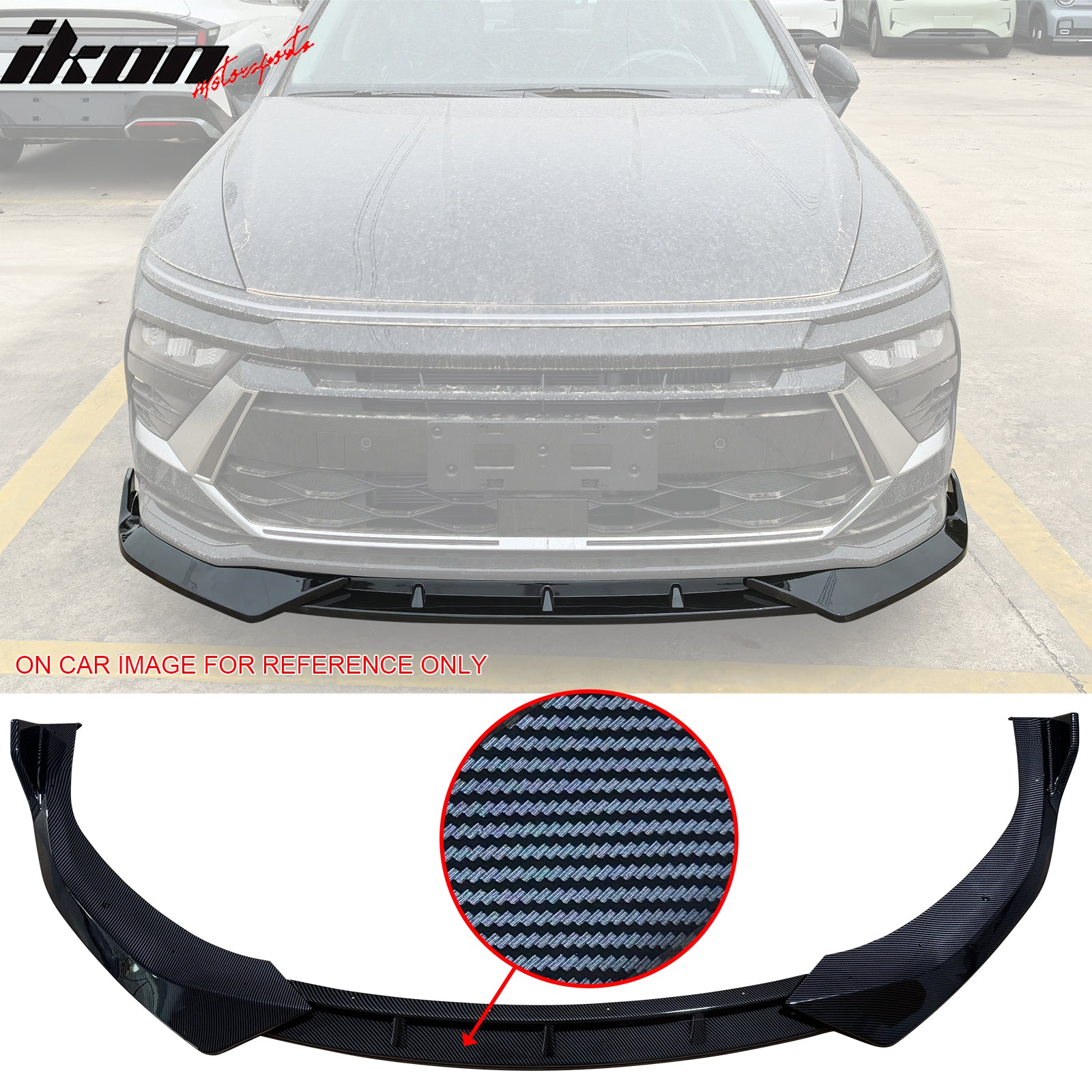 Fits 24-25 Hyundai Sonata IKON V1 3PCS Front Bumper Lip PP