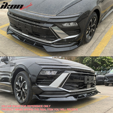 Fits 24-25 Hyundai Sonata IKON V1 3PCS Front Bumper Lip PP