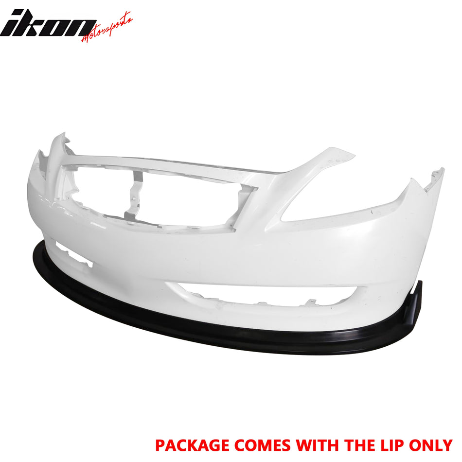 IKON MOTORSPORTS Front Bumper Lip, Compatible with 2007-2009 Infiniti G37 2Dr, MDA V2 Style Unpainted Black PU Front Bumper Lip Lower Splitter Protector