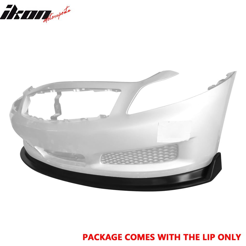 IKON MOTORSPORTS Front Bumper Lip, Compatible with 2007-2009 Infiniti G37 Sedan 4Dr, MDA V2 Style Unpainted Black PU Front Bumper Lip Lower Splitter Protector