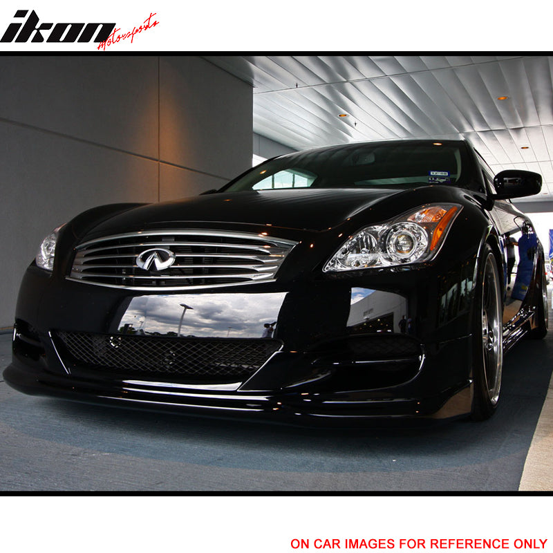 For 08-14 Infiniti G37 Coupe TS Style Front Bumper Lip Painted KH3 Black Spoiler