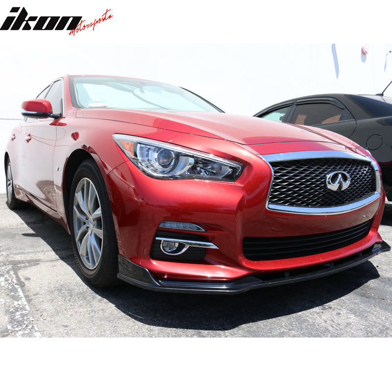 IKON MOTORSPORTS, Front Bumper Lip Spoiler Compatible With 2014-2017 Infiniti Q50 Base, ABS Lip Bodykit Splitter Diffuser