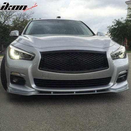 Fits 14-17 Infiniti Q50 Base Model T Style Front Bumper Lip Spoiler Unpainted PU