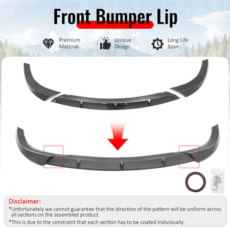 For 12-16 Grand Cherokee SRT SRT8 Ikon Style Front Bumper Lip Carbon Fiber Print