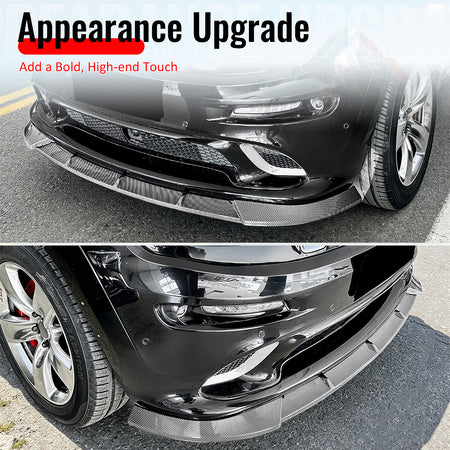 For 12-16 Grand Cherokee SRT SRT8 Ikon Style Front Bumper Lip Carbon Fiber Print