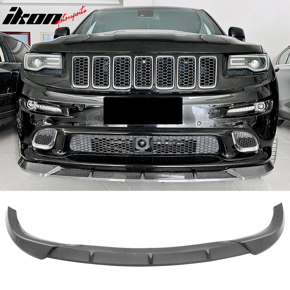 2012-2016 Grand Cherokee SRT SRT8 Ikon Style Front Bumper Lip Carbon Fiber Print ABS 3PCS