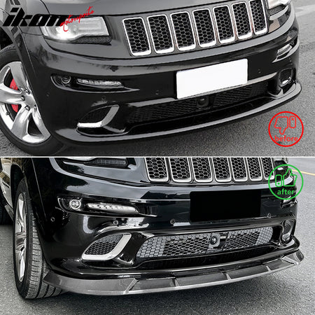 For 12-16 Grand Cherokee SRT SRT8 Ikon Style Front Bumper Lip Carbon Fiber Print