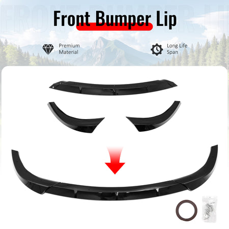 Fits 12-16 Jeep Grand Cherokee SRT SRT8 Ikon Style Front Bumper Lip Gloss Black