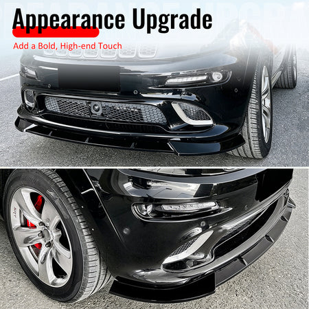Fits 12-16 Jeep Grand Cherokee SRT SRT8 Ikon Style Front Bumper Lip Gloss Black