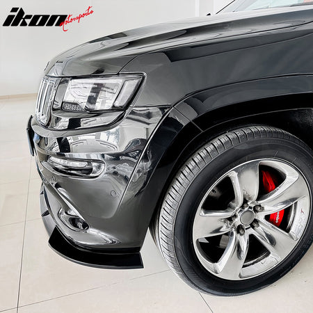 Fits 12-16 Jeep Grand Cherokee SRT SRT8 Ikon Style Front Bumper Lip Gloss Black