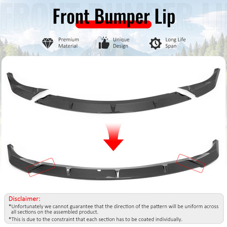 Fits 14-16 Grand Cherokee Base IKON Front Bumper Lip Spoiler Carbon Fiber Print