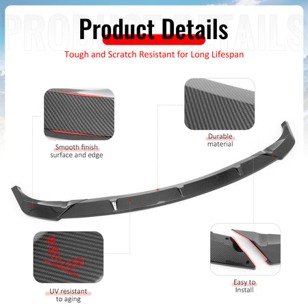 Fits 14-16 Grand Cherokee Base IKON Front Bumper Lip Spoiler Carbon Fiber Print