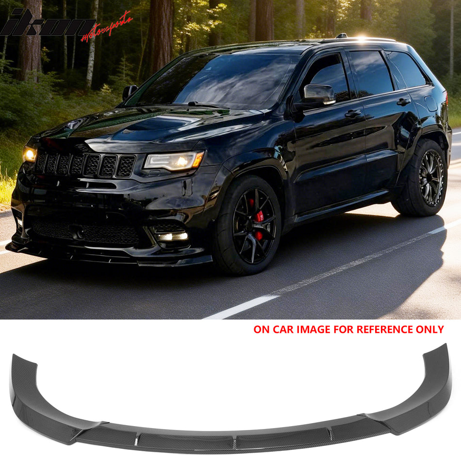 2017-2021 Jeep Grand Cherokee SRT IKON Style Carbon Fiber Print Front Bumper Lip PP
