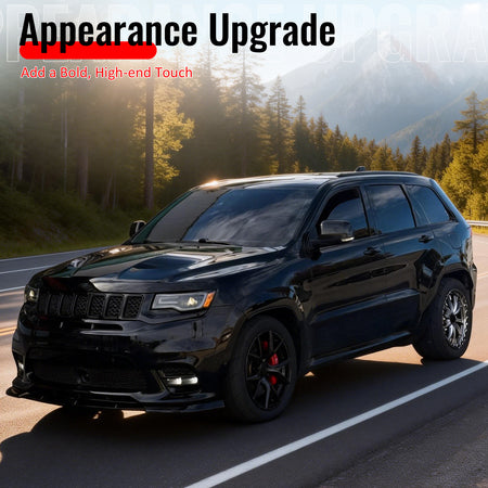 Fits 17-21 Grand Cherokee SRT IKON PP Front Bumper Lip Chin Spoiler Gloss Black