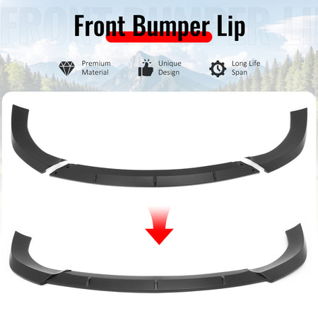 Fits 17-21 Grand Cherokee SRT IKON PP Front Bumper Lip Chin Spoiler Matte Black