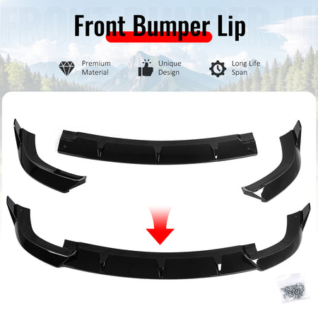 Fits 17-21 Grand Cherokee SRT IKON V2 Front Bumper Lip Chin Spoiler Gloss Black