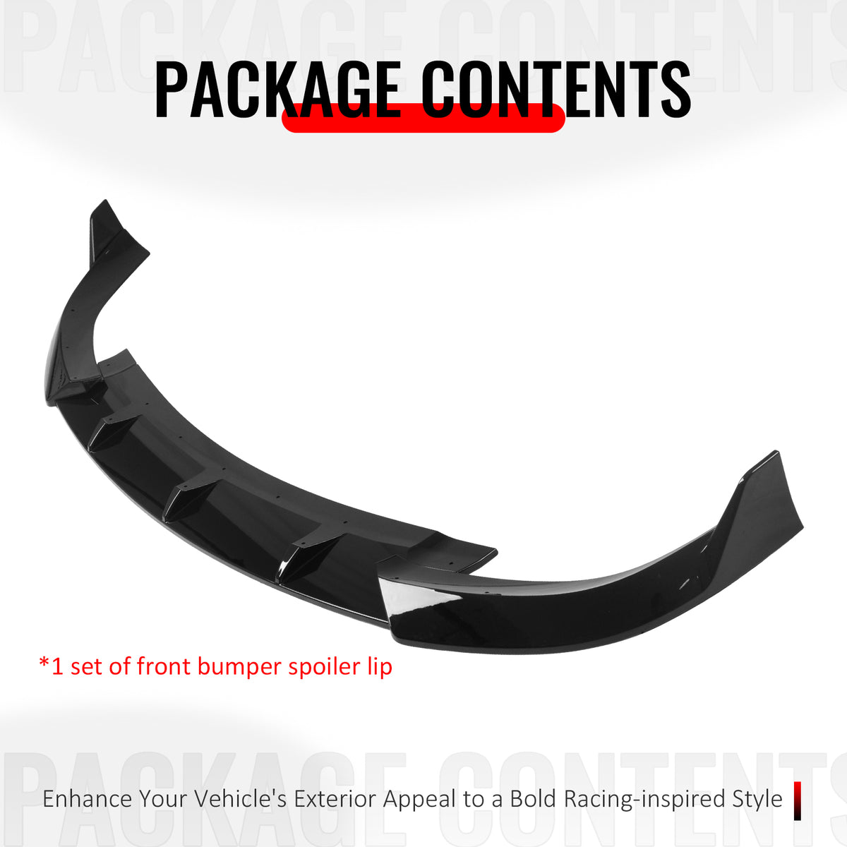 Fits 17-21 Grand Cherokee SRT IKON V2 Front Bumper Lip Chin Spoiler Gloss Black