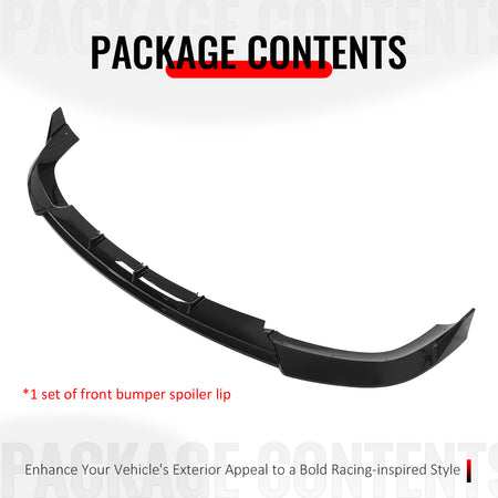 Fits 17-21 Grand Cherokee SRT IKON V3 Front Bumper Lip Chin Spoiler Gloss Black