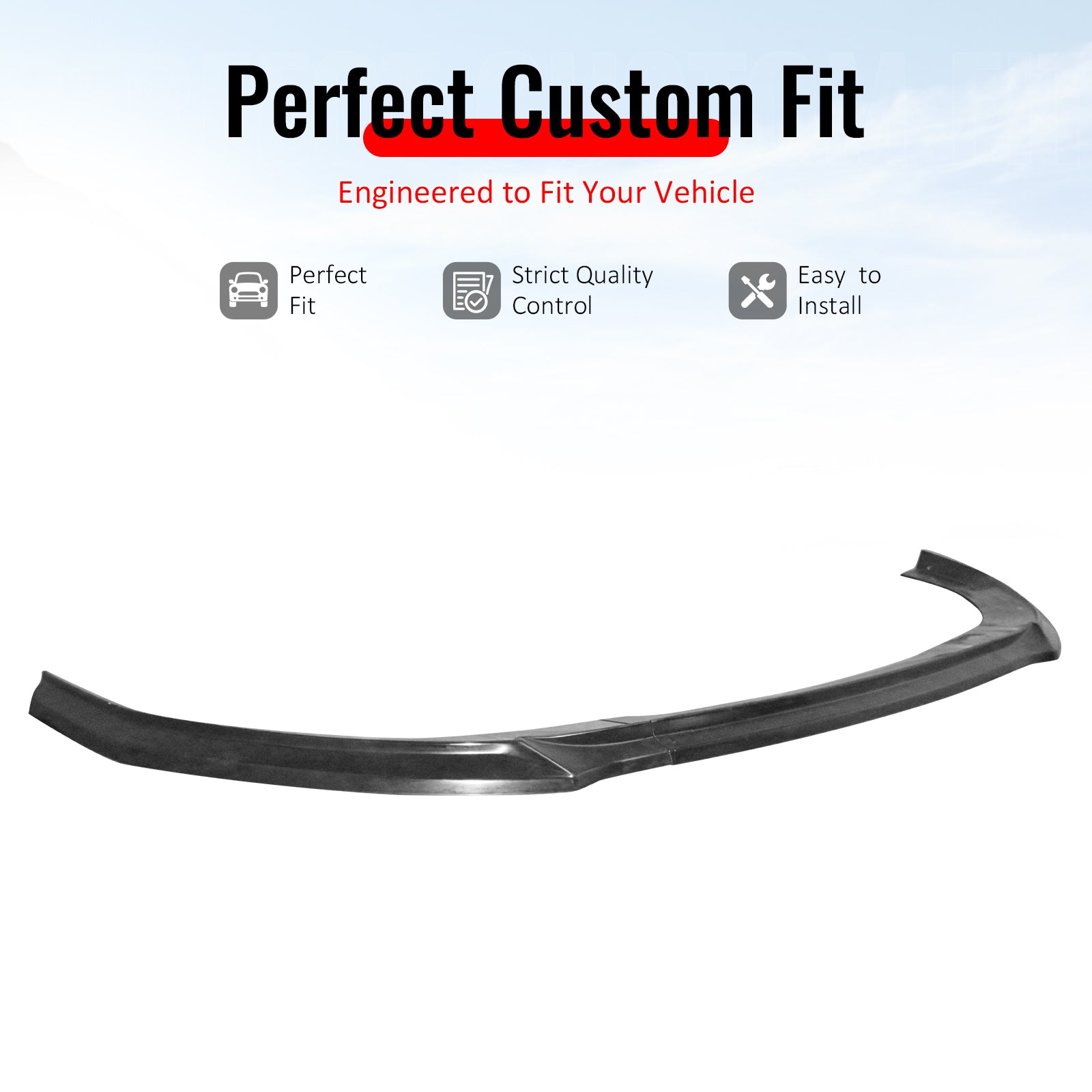 IKON MOTORSPORTS Front Bumper Lip, Compatible with 2025-2026 Kia K5 GT & GT-Line, GT Style Unpainted Black PU Air Dam Chin Spoiler Protector Splitter 3PCS