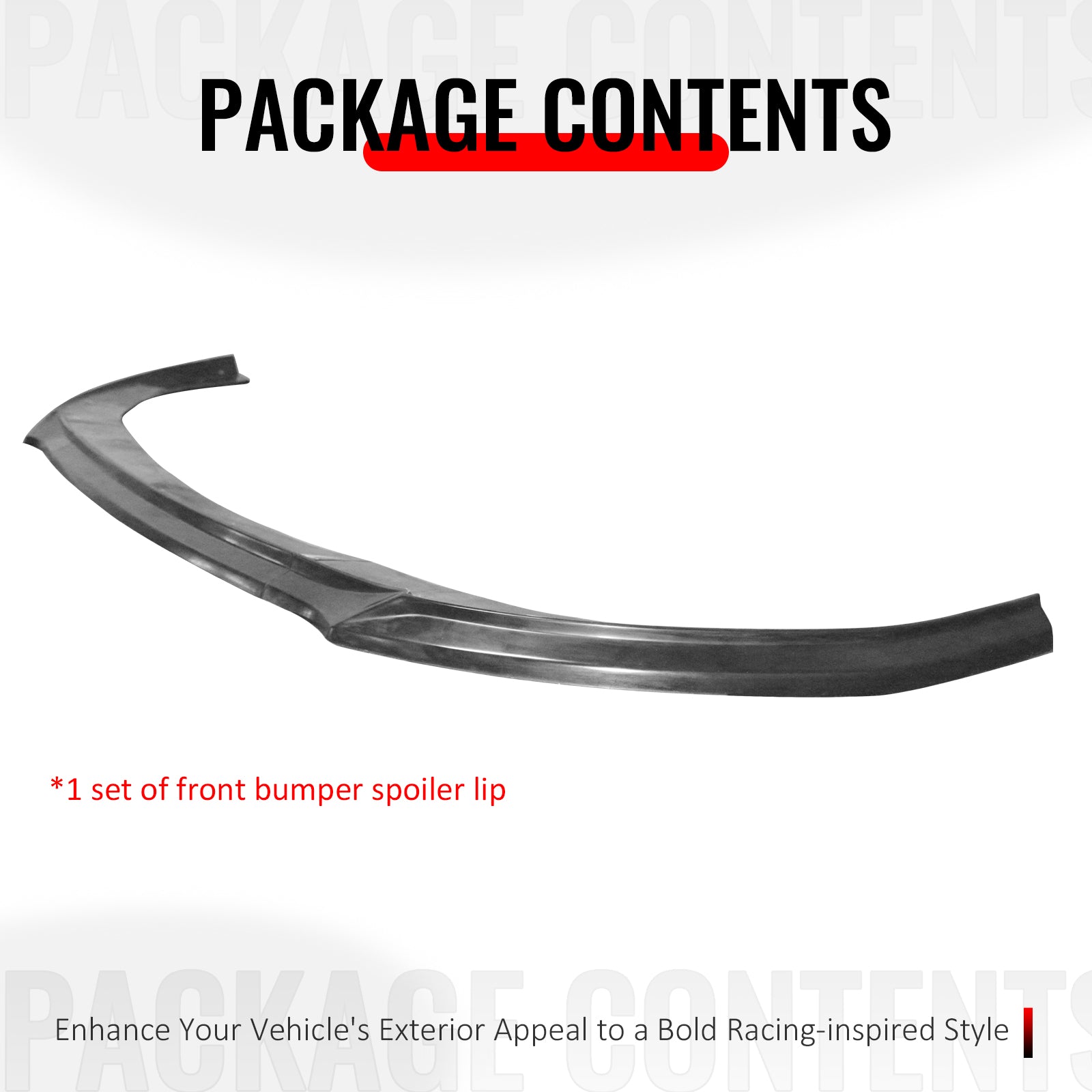 Fits 25-26 Kia K5 GT GT-Line Front Bumper Lip GT Style 3PCS Spoiler Unpainted PU