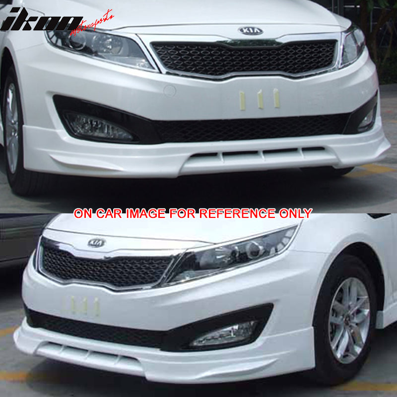Pre-painted Front Bumper Lip Compatible With 2010-2013 Kia Optima SX, DS Style PU Painted Front Lip Spoiler Splitter by IKON MOTORSPORTS, 2011 2012
