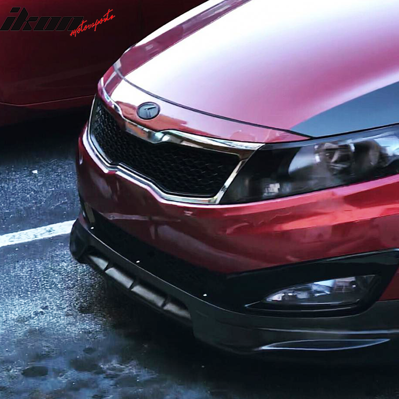 Front Bumper Lip Compatible With 2011-2013 Kia Optima, IKON Style Urethane Front Bumper Lip Spoiler Body Kit by IKON MOTORSPORTS, 2012