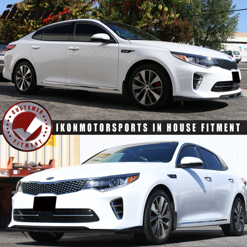 Front Bumper Lip Spoiler Compatible With 2016 2018 Kia Optima S SX SXL Models Only CS style Black PU Front Bumper Lip Spoiler Bodykit Splitter Diffuser Air Dam Chin Diffuser by IKON MOTORSPORTS Ikon