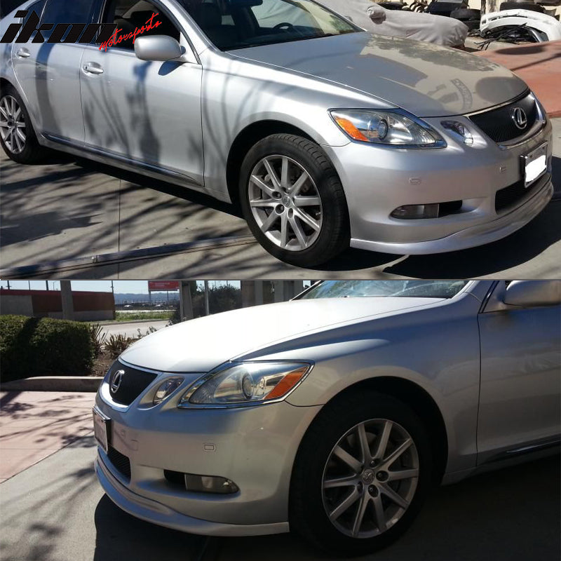 Front Bumper Lip Compatible With 2006 2007 Lexus GS300 GS350 GS430 TTE Style PU Black Front Lip Spoiler Splitter by IKON MOTORSPORTS Ikon Motorsports