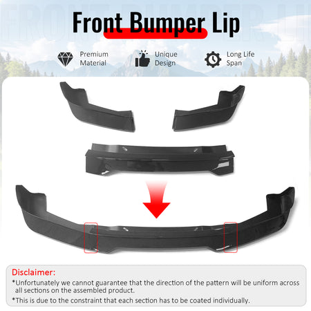Fits 01-05 Lexus IS300 GR Style Front Bumper Lip Carbon Fiber Print PP 3PCS Set