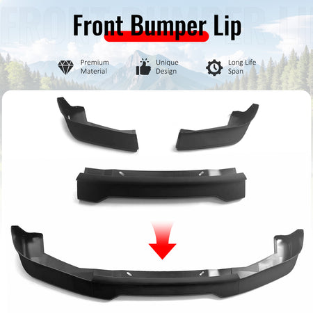 Fits 01-05 Lexus IS300 GR Style Front Bumper Lip Spoiler Matte Black PP 3PCS Set