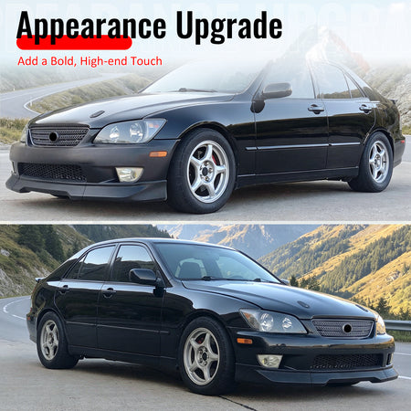 Fits 01-05 Lexus IS300 GR Style Front Bumper Lip Spoiler Matte Black PP 3PCS Set