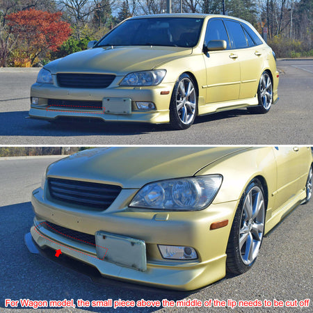 For 2001-2005 Lexus IS300 Front Bumper Lip Matte Black GR Style 3PCS PP
