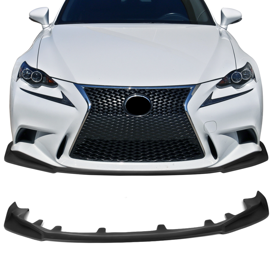 IKON MOTORSPORTS, Front Bumper Lip Compatible With 2014-2016 Lexus IS250 IS300 IS350 F Sport Sedan 4-Door, IKON Style PP
