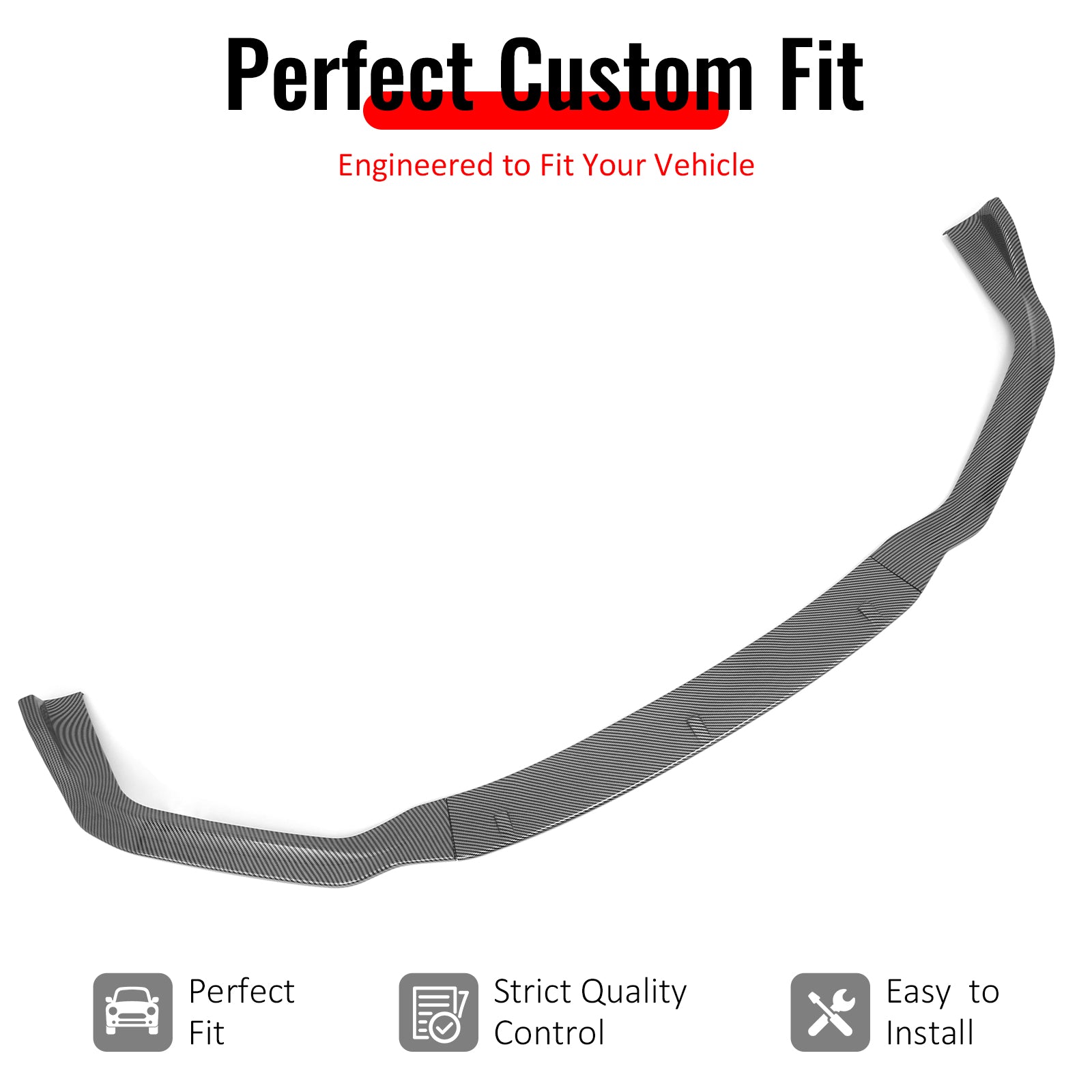 IKON MOTORSPORTS Front Bumper Lip, Compatible with 2014-2016 Lexus IS F Sport Sedan, Carbon Fiber Print PP IKON 2 Style Air Dam Chin Spoiler Protector Splitter 3PCS