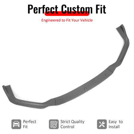 IKON MOTORSPORTS Front Bumper Lip, Compatible with 2014-2016 Lexus IS F Sport Sedan, Carbon Fiber Print PP IKON 2 Style Air Dam Chin Spoiler Protector Splitter 3PCS