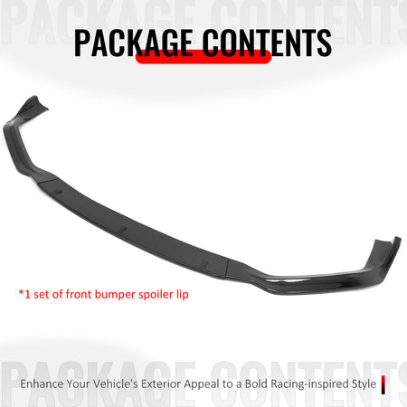 Fits 14-16 Lexus IS F Sport Sedan IKON 2 Style Front Bumper Lip Gloss Black 3PCS