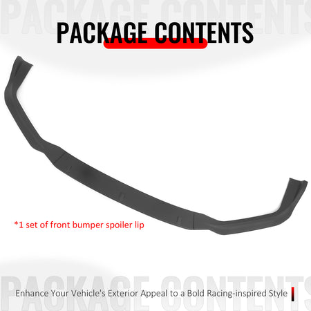 Fits 14-16 Lexus IS F Sport Sedan IKON 2 Style Front Bumper Lip Matte Black 3PCS