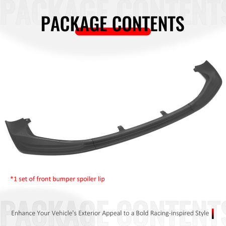 Fits 14-16 Lexus IS F Sport 4Dr IKON 3 Style 3PCS Front Bumper Lip Matte Black