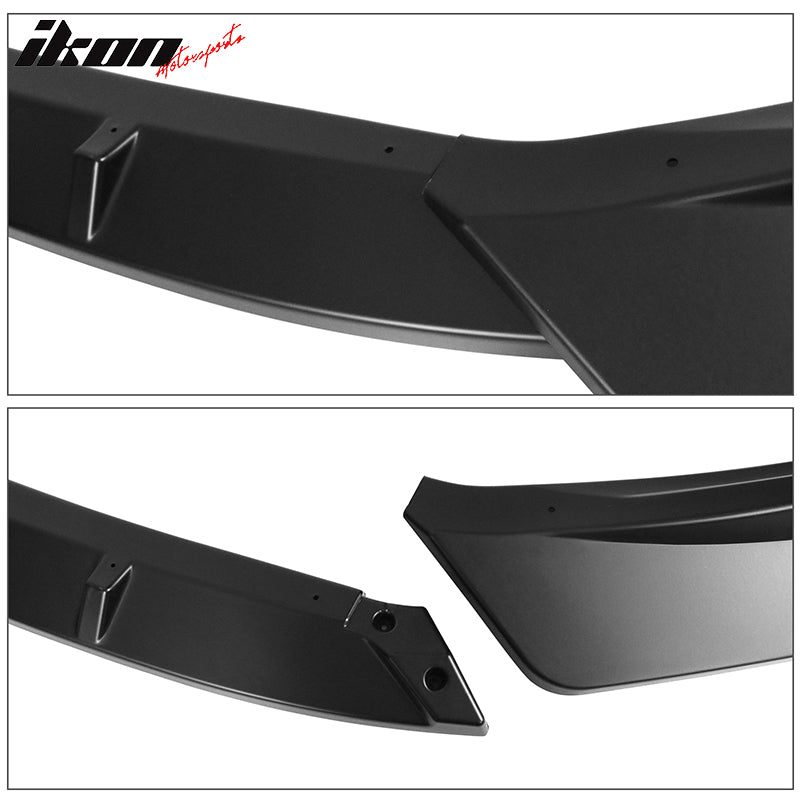 Fits 14-16 Lexus IS F Sport IKON Style 3PCS Front Bumper Lip BodyKit Matte Black