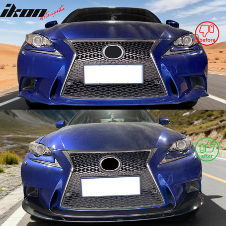 Fits 14-16 Lexus IS F Sport R Style Front Bumper Lip Spoiler Carbon Fiber Print