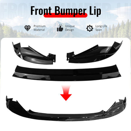 Fits 14-16 Lexus IS F Sport R Style PP Front Bumper Lip Chin Spoiler Gloss Black