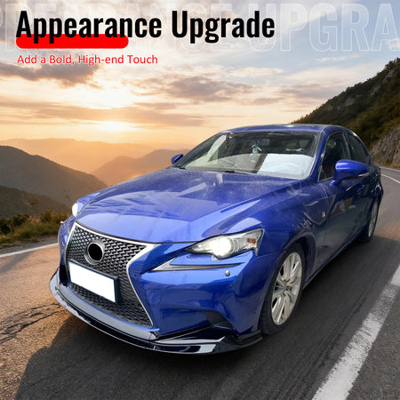 Fits 14-16 Lexus IS F Sport R Style PP Front Bumper Lip Chin Spoiler Matte Black