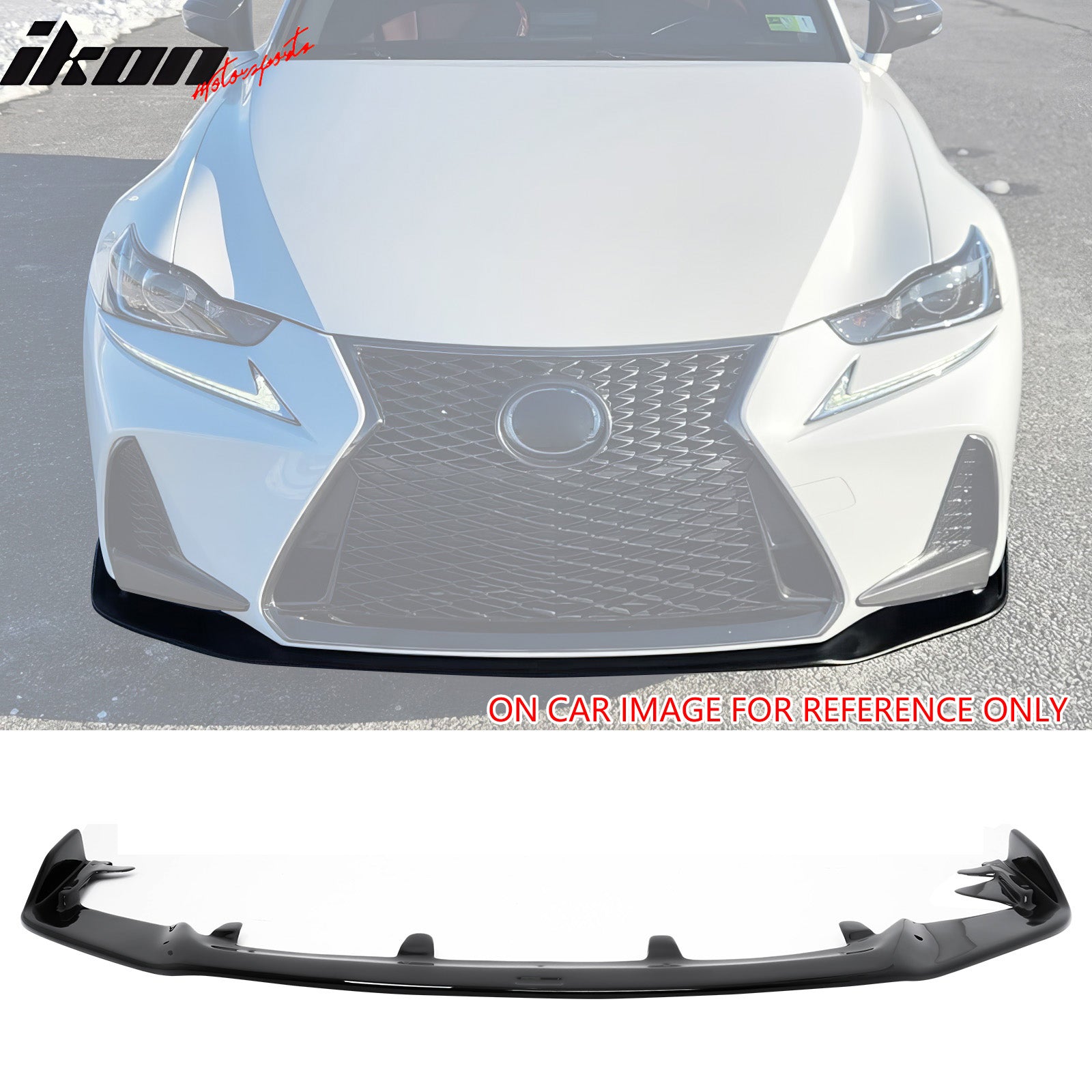 For 17-20 Lexus IS Artisan Style Front Lip& Rear Aprons& Side Skirts Gloss Black