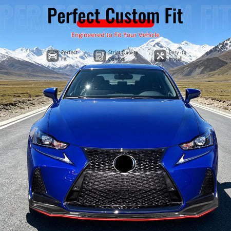 Fit 2017-2020 Lexus IS200t IS300 IS350 Front Bumper Lip Carbon Fiber Print