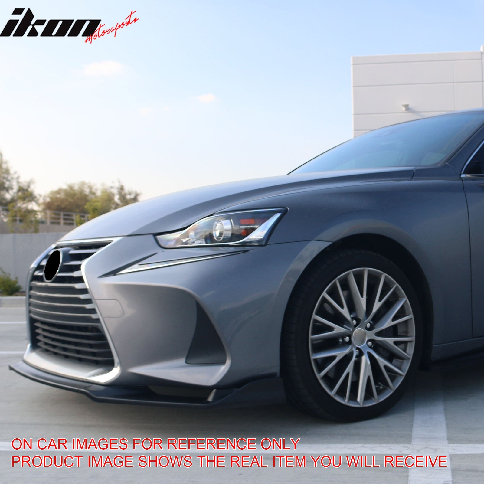 Fits 17-20 Lexus IS IKON Style PP Front Bumper Lip Carbon Fiber Print 3PCS Set