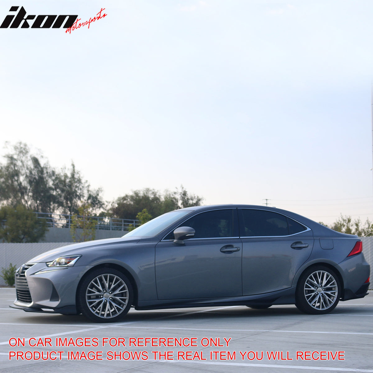 Fits 17-20 Lexus IS IKON Style PP Front Bumper Lip Carbon Fiber Print 3PCS Set
