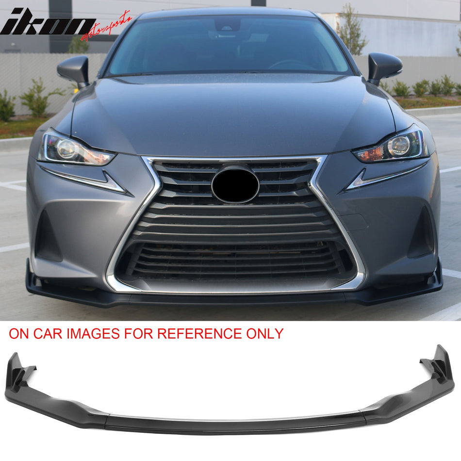 2017-2020 Lexus IS200t IS300 IS350 IKON Style Front Bumper Lip Lower Spoiler 3PCS Gloss Black PP