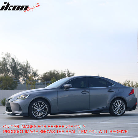 Fits 17-20 Lexus IS IKON Style PP Front Bumper Lip Spoiler Gloss Black 3PCS Set