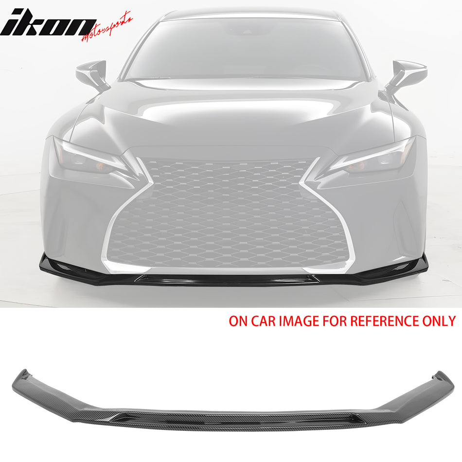 IKON MOTORSPORTS Front Bumper Lip, Compatible with 2021-2024 Lexus IS300 IS350 Base & Premium, IKON Style ABS Plastic Air Dam Chin Spoiler Protector Splitter 1Piece